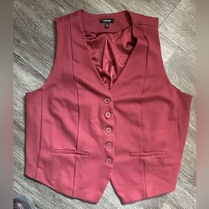 Torrid Merlot Button-Up Vest size 2x preppy academia style